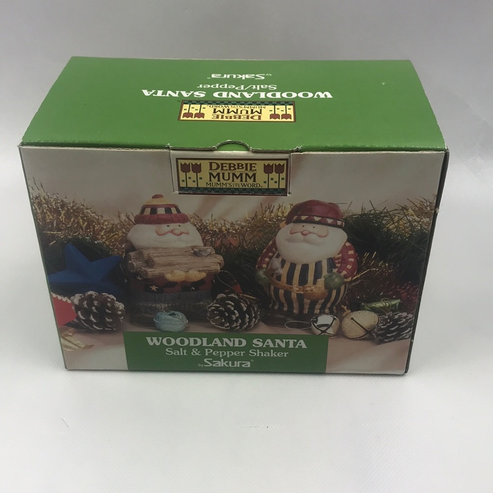 Woodland Santa Salt & Pepper Shaker by Sakura New